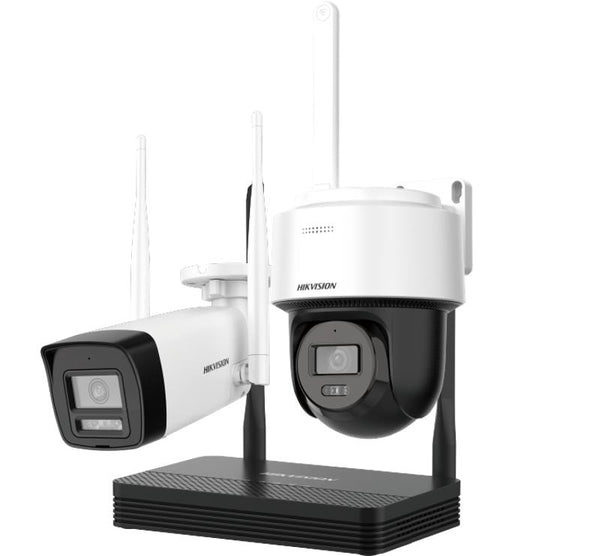 HIKVISION NKS424W03H 4MP H.265 One bullet + One PTDome WiFi NVS Kit